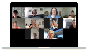 Group coaching Artists on Zoom call