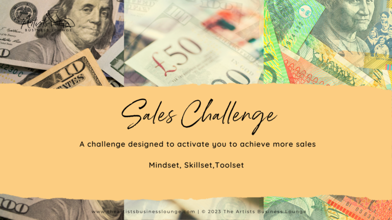 Sell your art, mini online course. Sales Challenge Course