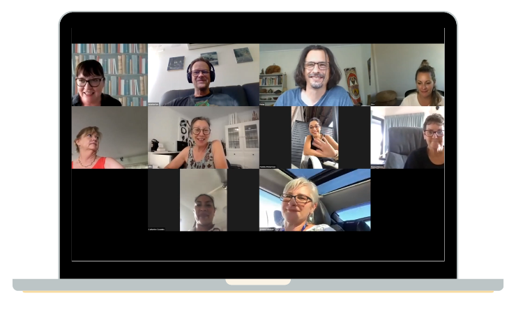 Group Coaching 4 Group coaching Artists on Zoom call