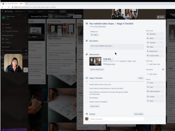 Plan and Build Your Artist Website - Trello Board - Image 2