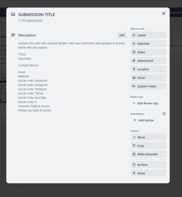Organising Your Art Business - Trello Board - Image 3